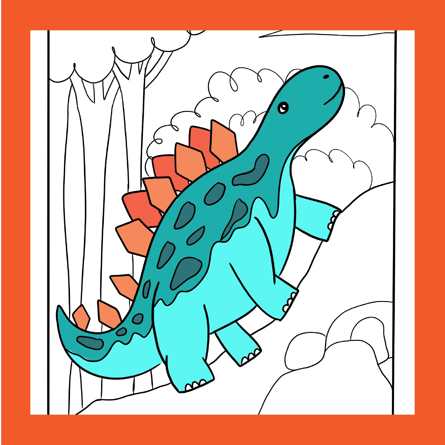 Stegosaurus coloring page free printable