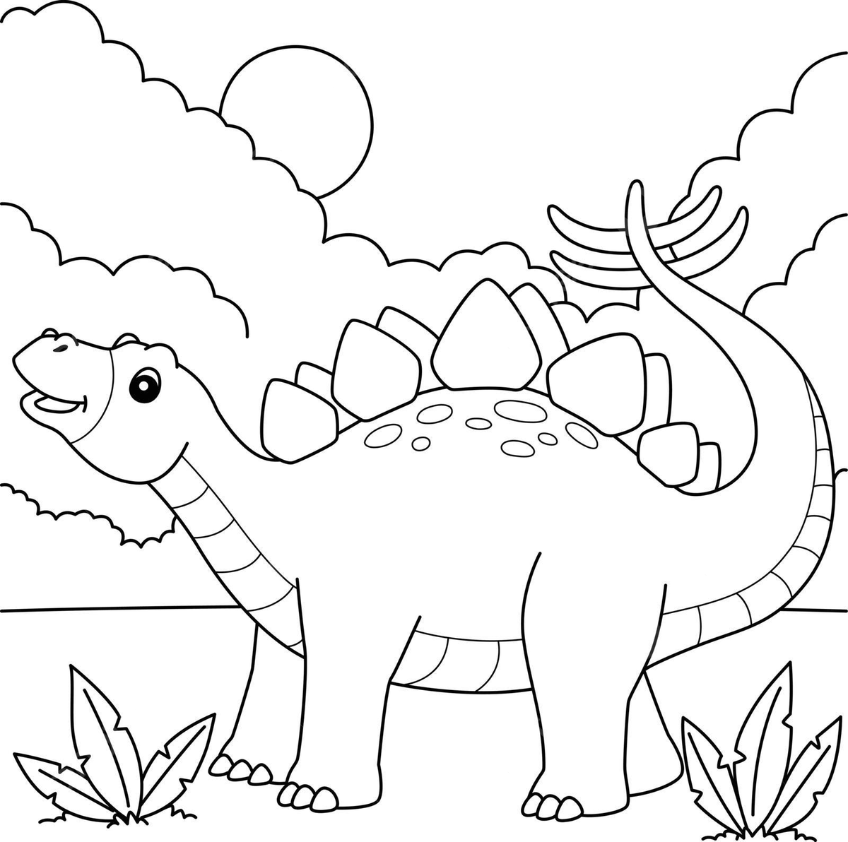 Stegosaurus coloring page for kids dinosaur hand drawn vector vector dinosaur drawing ring drawing kid drawing png and vector with transparent background for free download