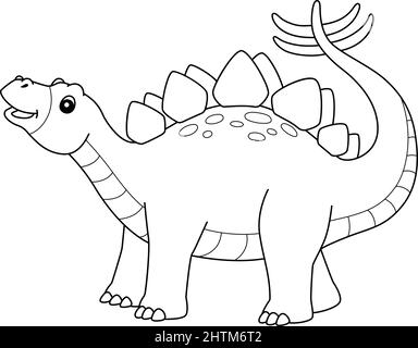 Stegosaurus coloring page for kids stock vector image art