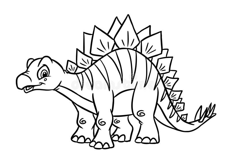 Dinosaur stegosaurus animal illustration cartoon coloring stock illustration