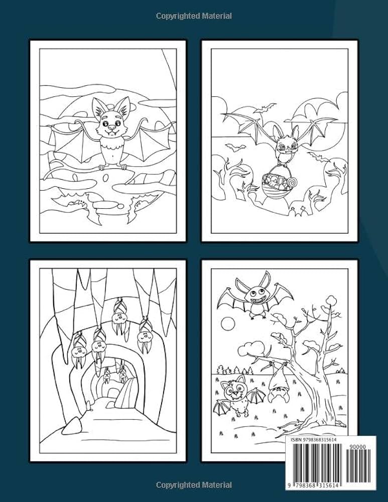 Bats coloring book for kids amazing bats designs for children boys and girls ages