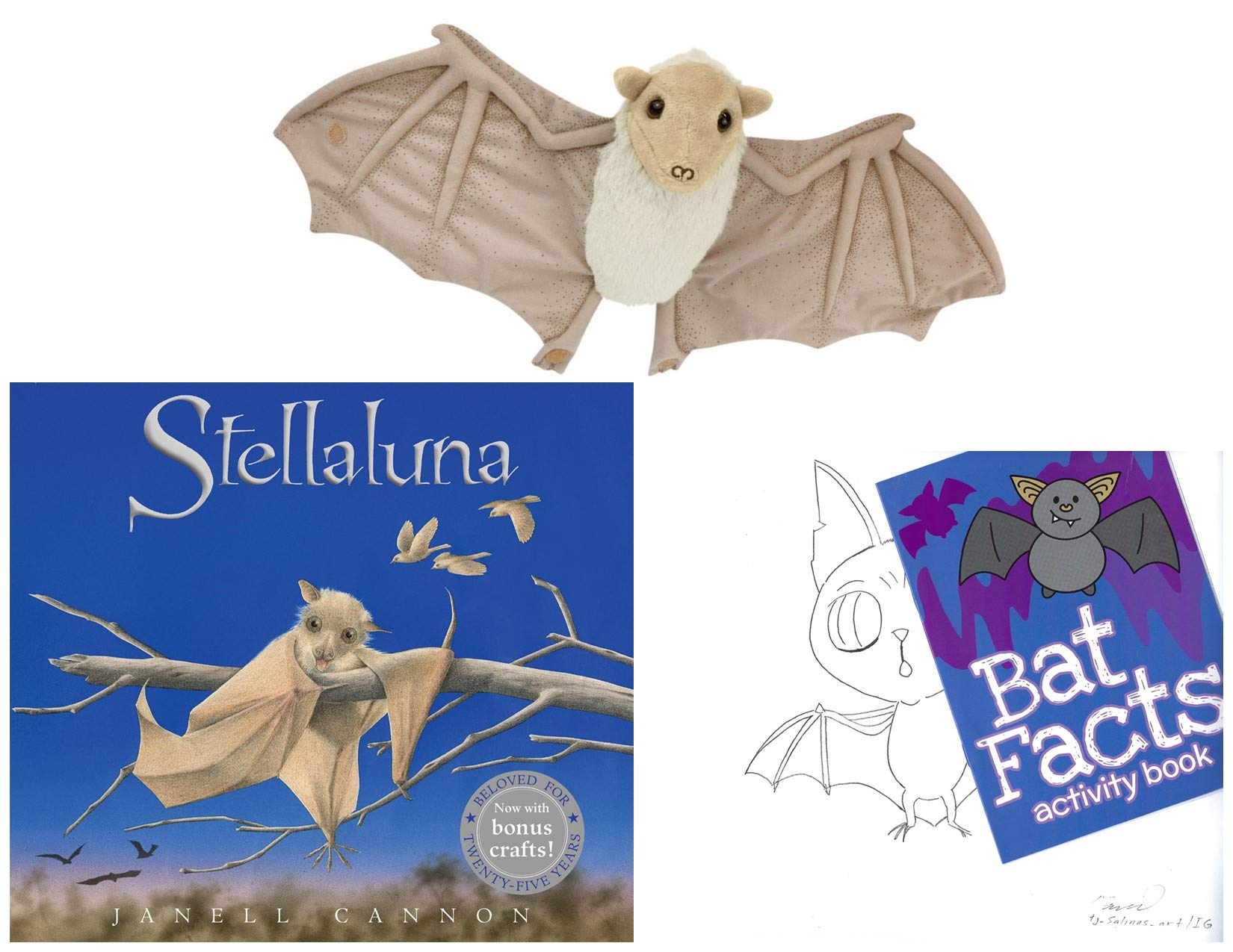 Stellaluna special edition hardcover by janell cannon stellaluna plush doll activity booklet downloadable crafts with activity kit and create a bat artwork gift set