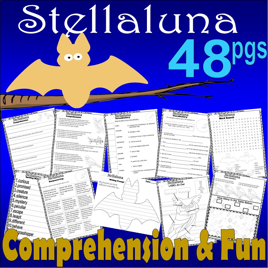 Stellaluna book panion reading prehension made by teachers