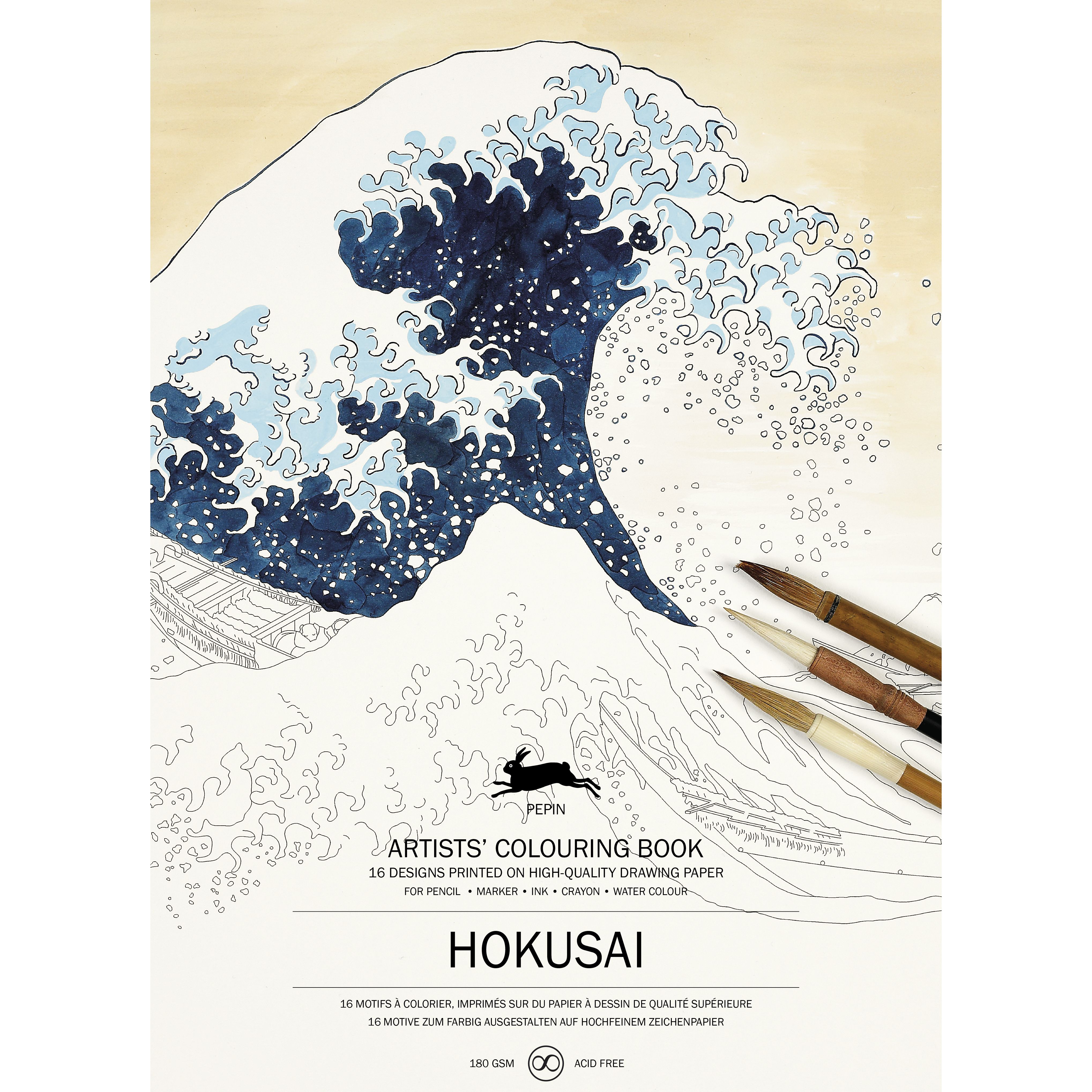 Artists coloring book hokusai
