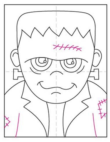 How to draw frankenstein tutorial video and frankenstein coloring page coloring pages frankenstein halloween drawings