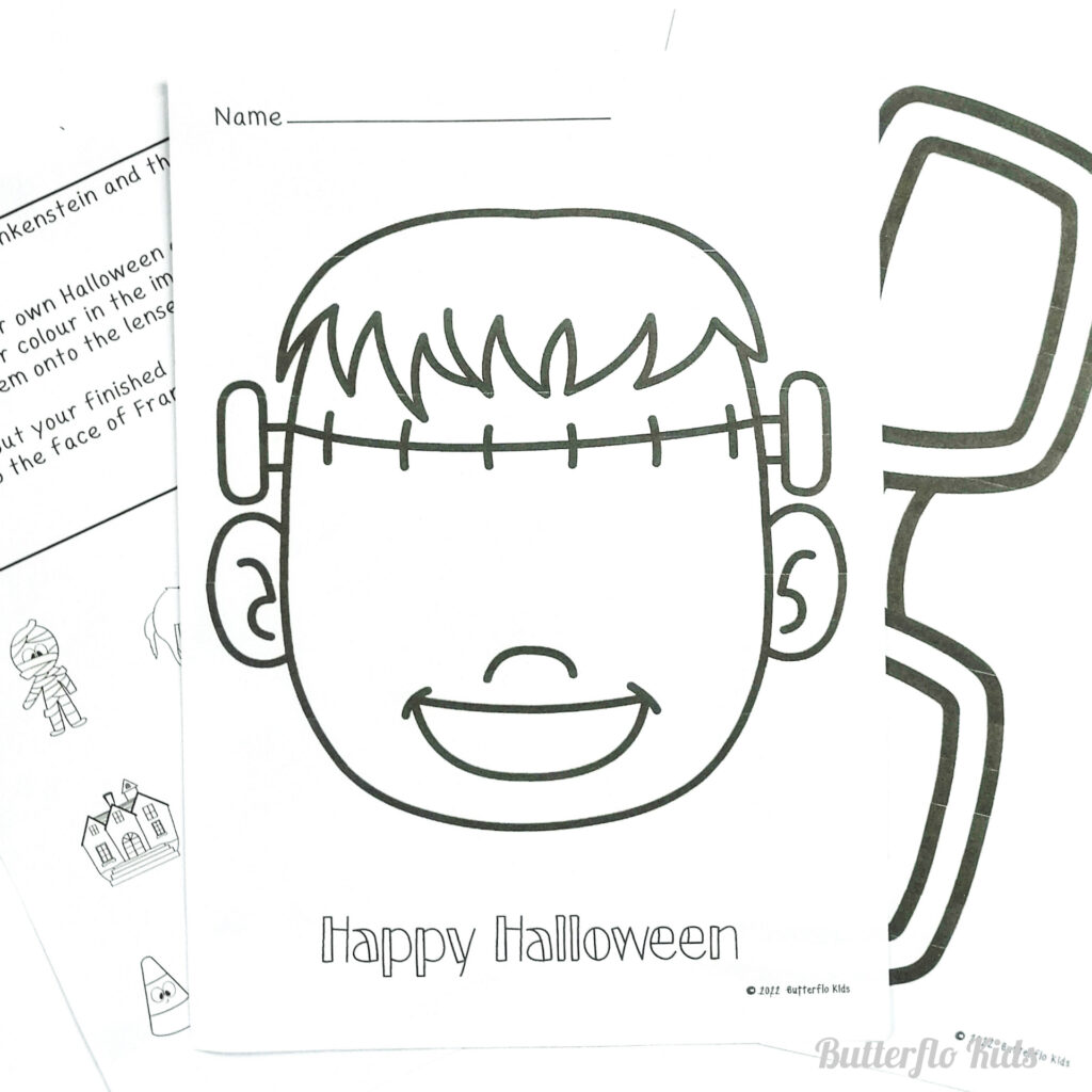 Halloween craft for kids frankenstein head