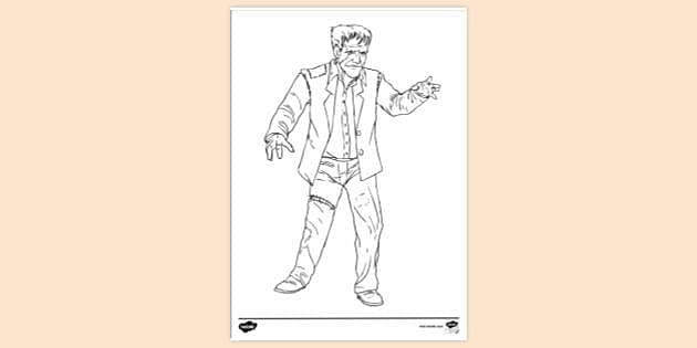 Free printable frankenstein colouring page teacher