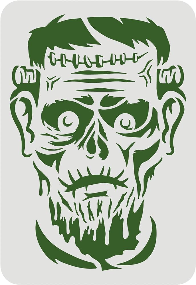 Fingerinspire frankenstein drawing stencil xinch reusable scary frankenstein painting stencil create diy frankenstein crafts and projects stencil for wall furniture home halloween decor everything else