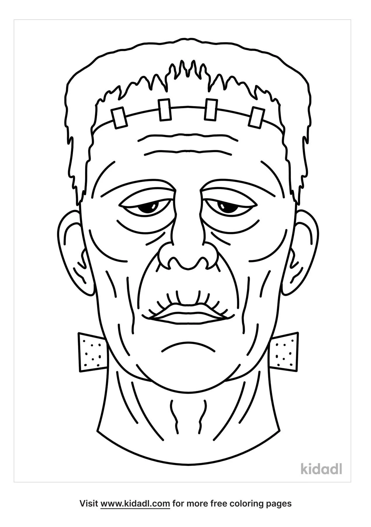 Free frankenstein face coloring page coloring page printables