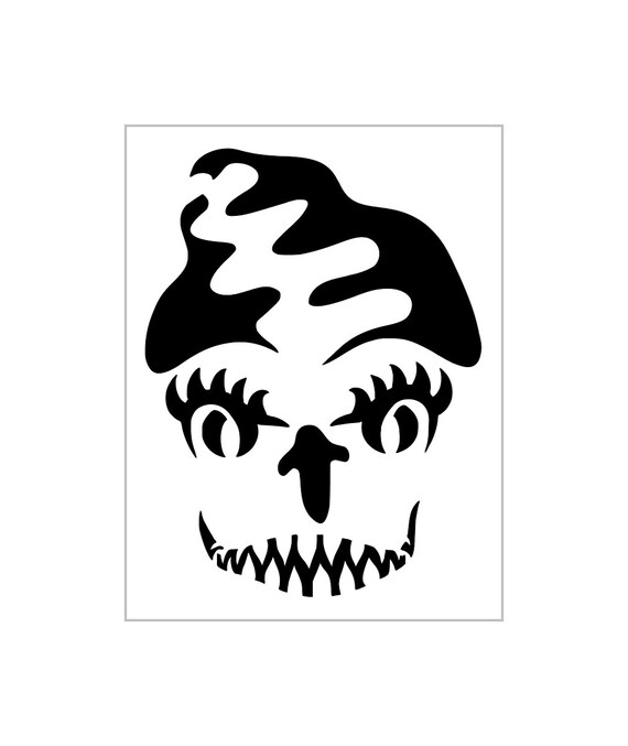 Frankenstein bride stencil halloween pumpkin carving reusable sheet s