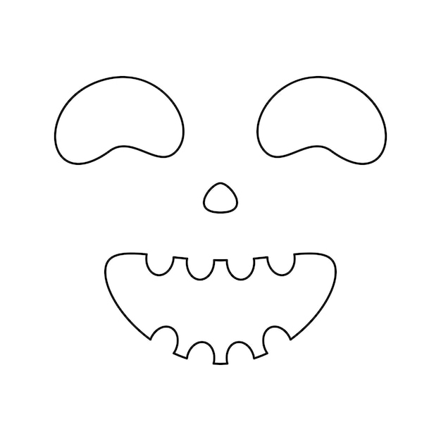 Premium vector coloring page with face of halloween for kids