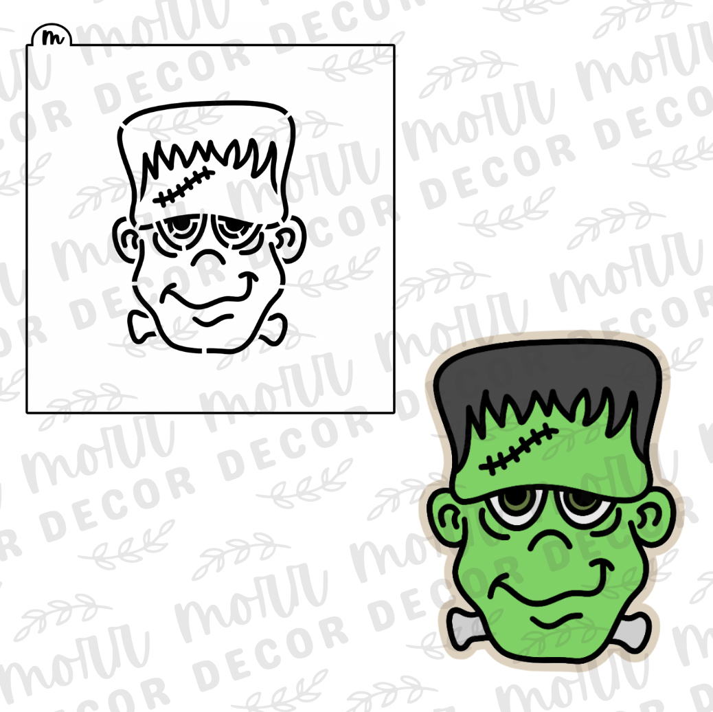 Pyo frankenstein head cookie stencil with matching cookie cutter â morr decor