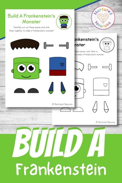 Build a frankenstein craft monstrous halloween printable
