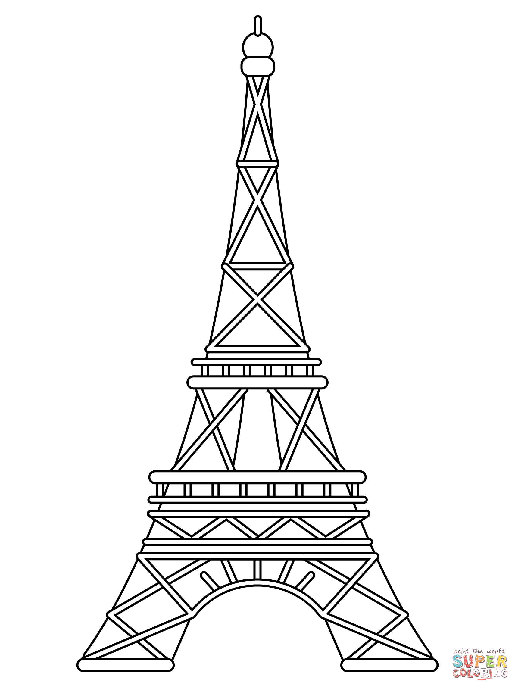 Eiffel tower coloring page free printable coloring pages