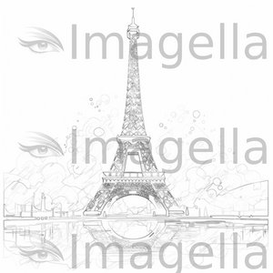 Eiffel tower clipart in oil painting style graphics high