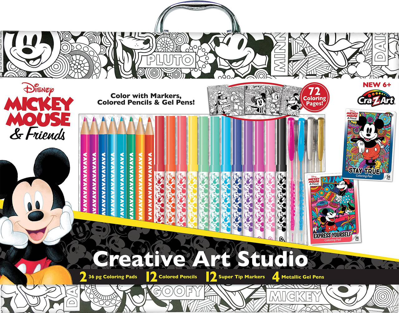 Disney mickey mouse and friends piece creative art studio portable art set by cra