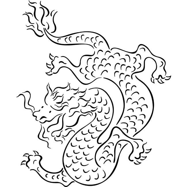 Oriental dragon stencil