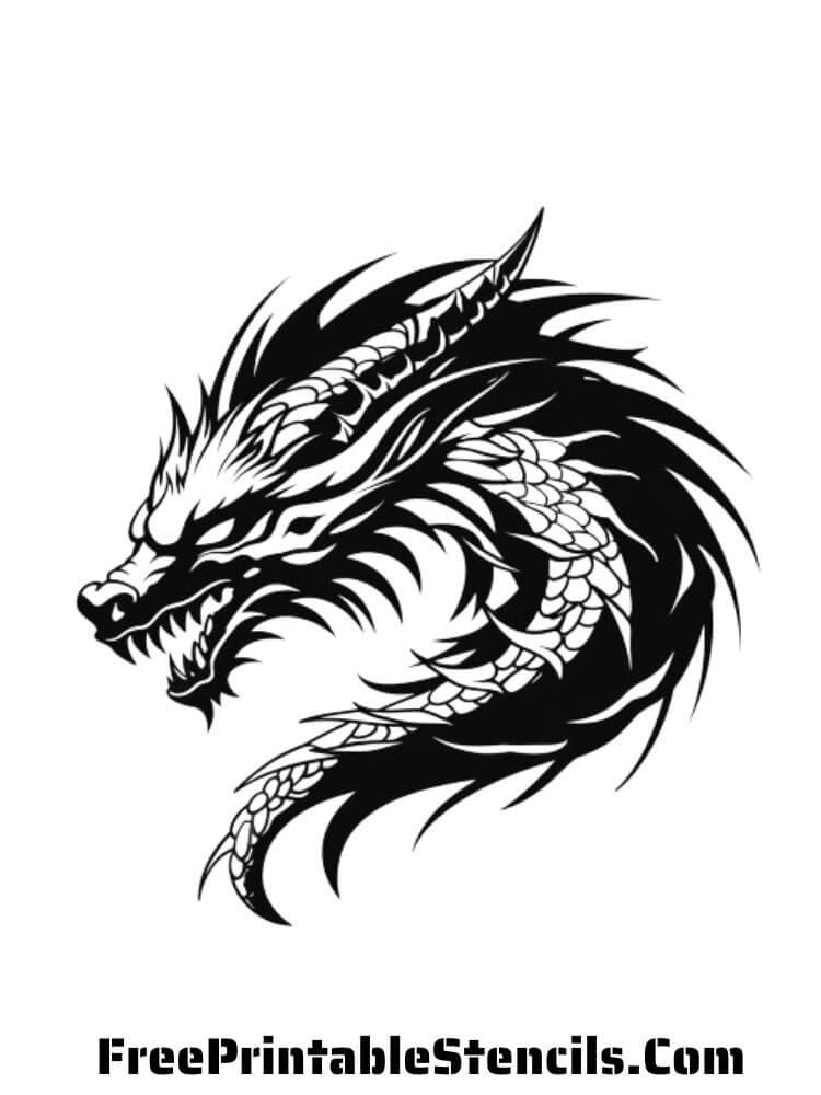 Free printable dragon stencils and silhouettes