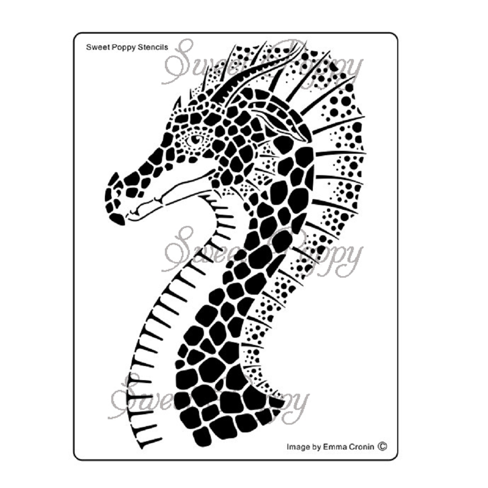 Sweet poppy stencil black tip dragons head