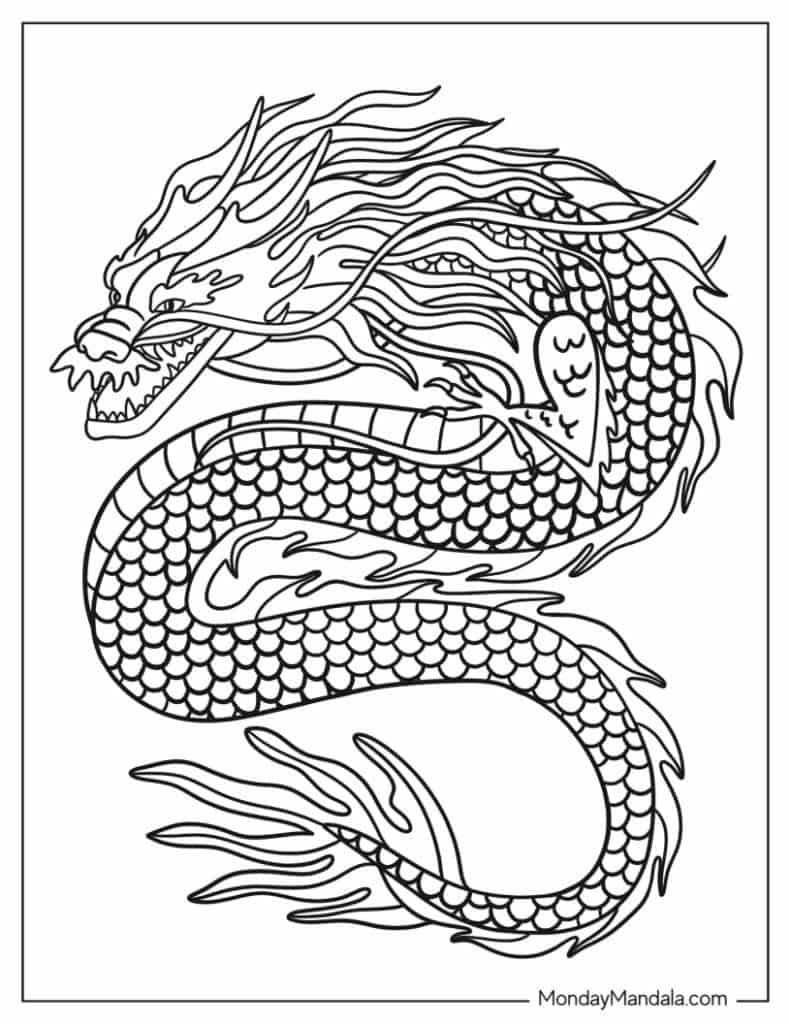 Dragon coloring pages free pdf printables