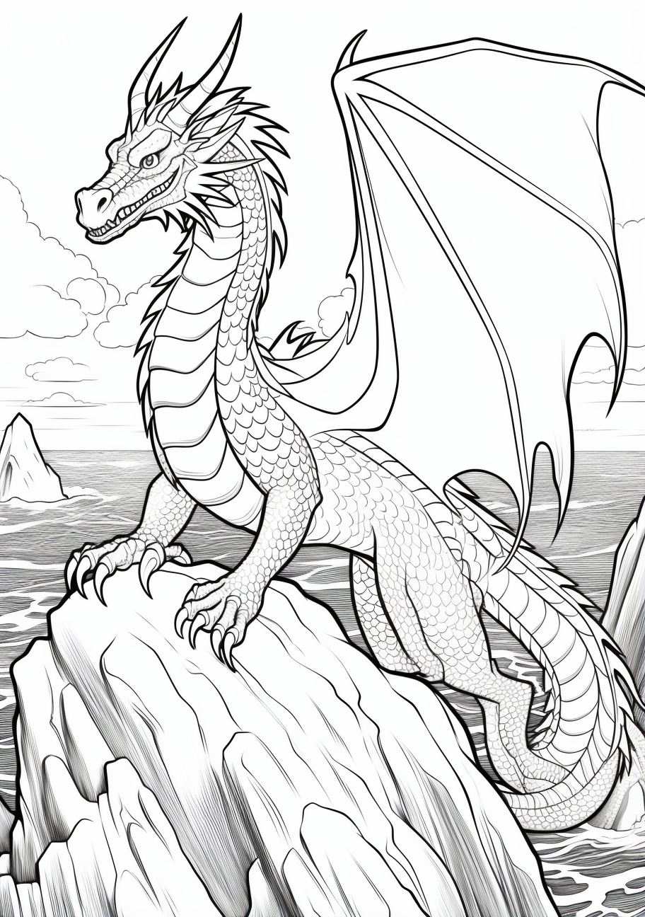 Fantasy dragon flapping wings