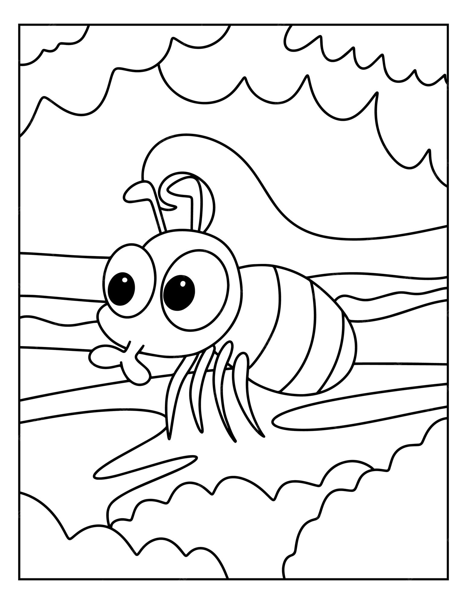 Premium vector printable bugs coloring pages for kids