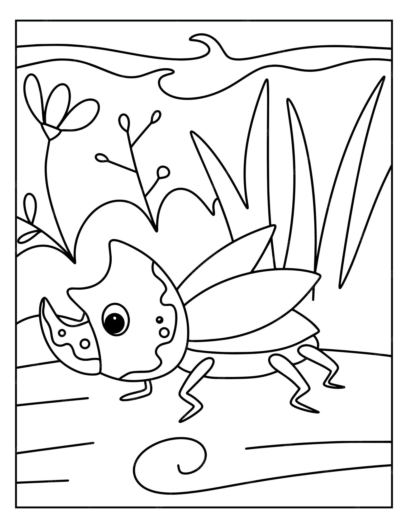 Premium vector printable bugs coloring pages for kids