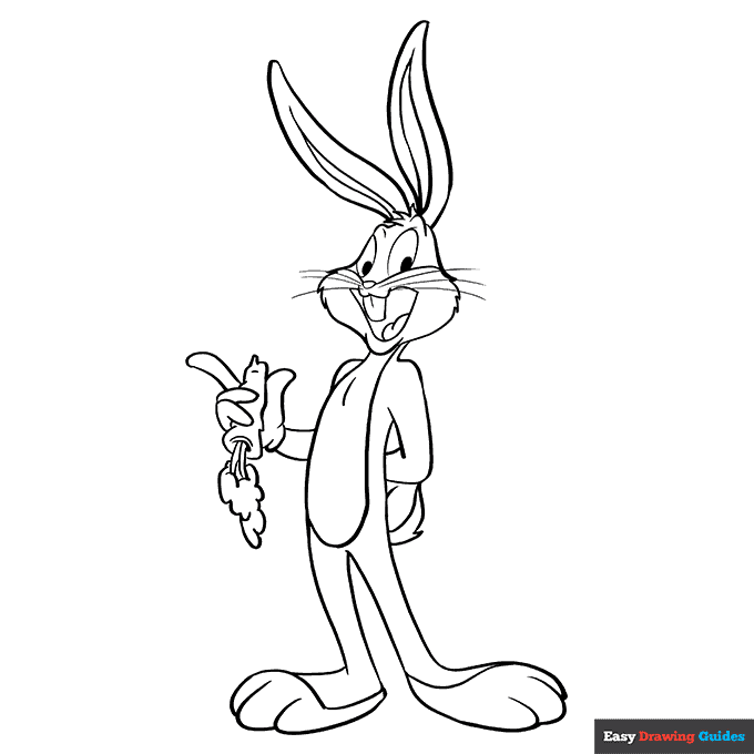 Bugs bunny coloring page easy drawing guides