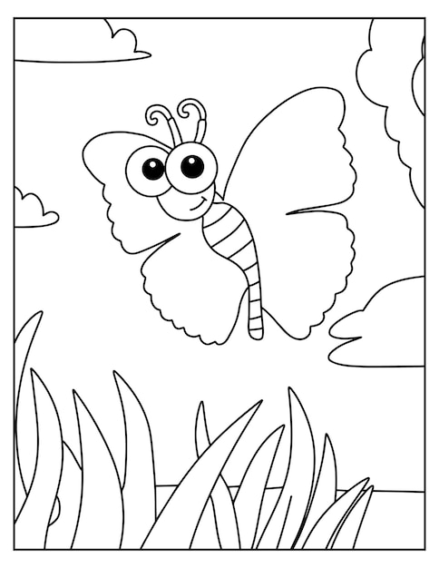 Premium vector printable bugs coloring pages for kids