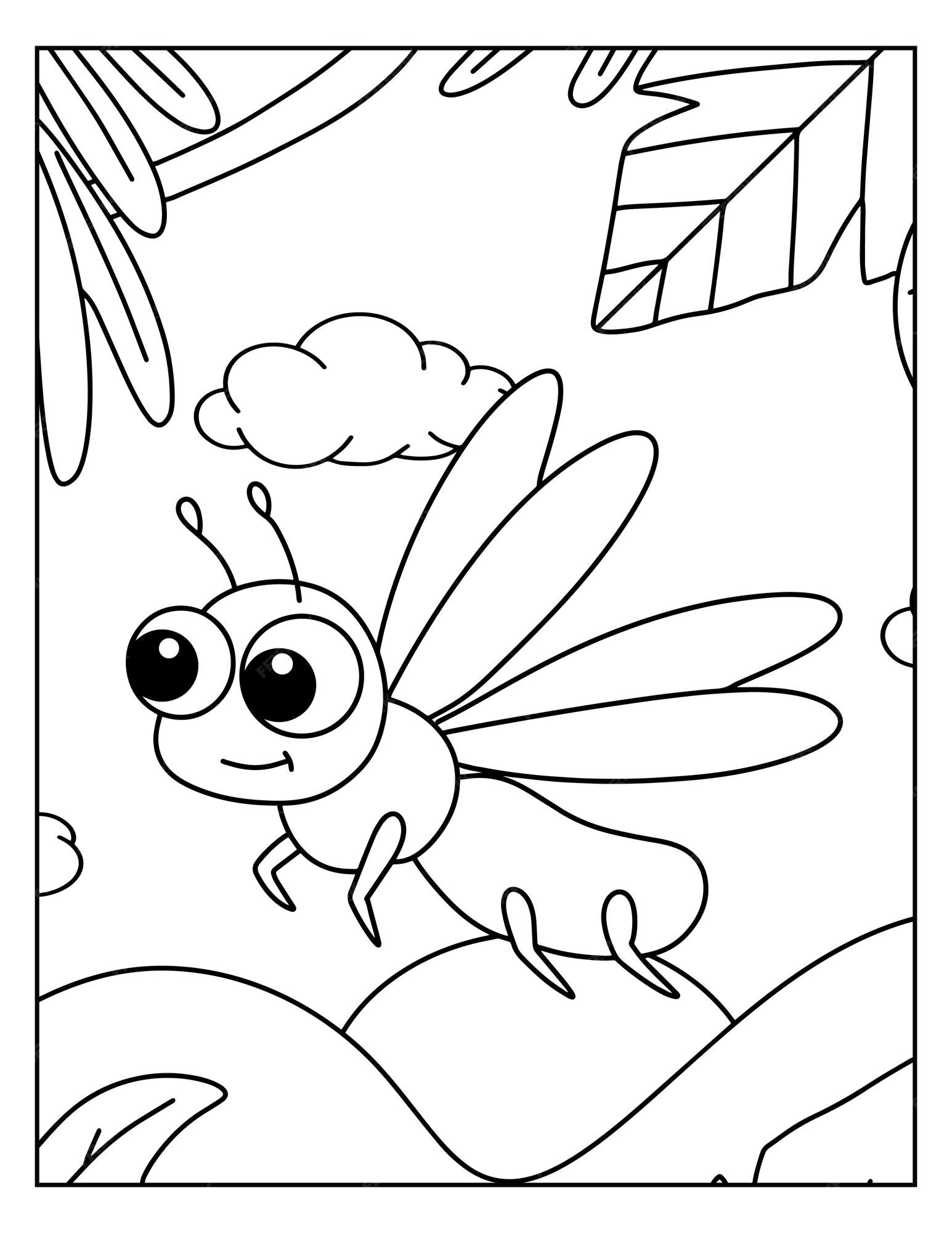 Premium vector printable bugs coloring pages for kids