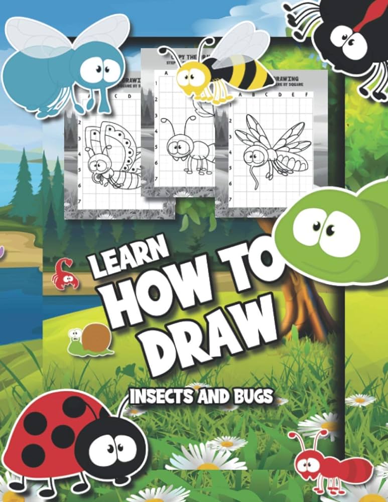 Learn how to draw insects and bugs step by step drawing activity book for kids ages