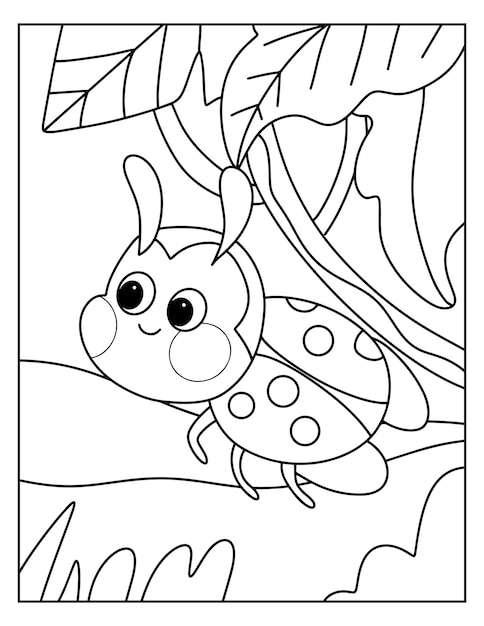 Premium vector printable bugs coloring pages for kids