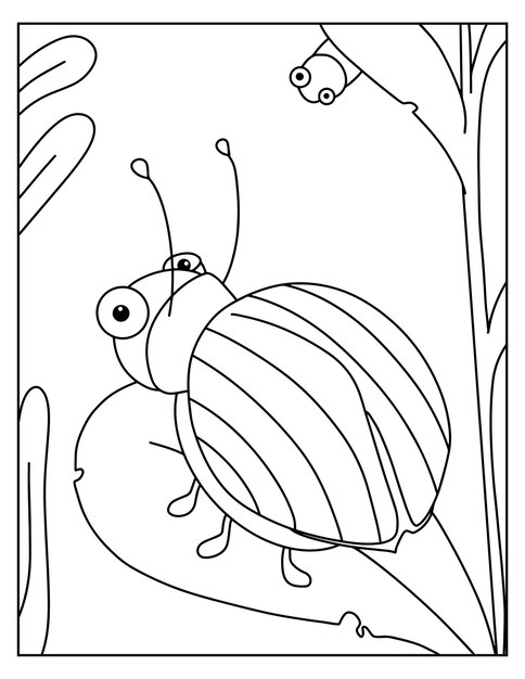Premium vector printable bugs coloring pages for kids