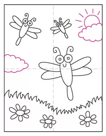 Easy how to draw cartoon bugs tutorial and coloring page