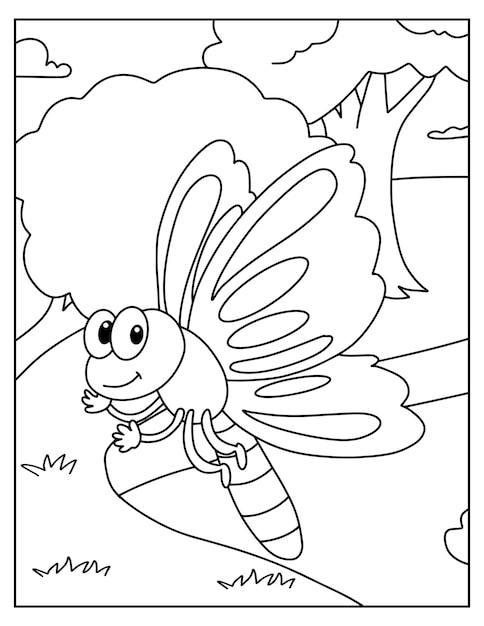 Premium vector printable bugs coloring pages for kids