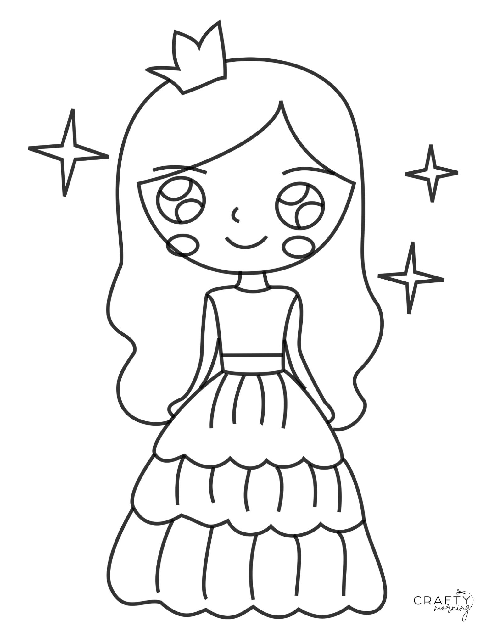 Princess drawing step by step tutorial