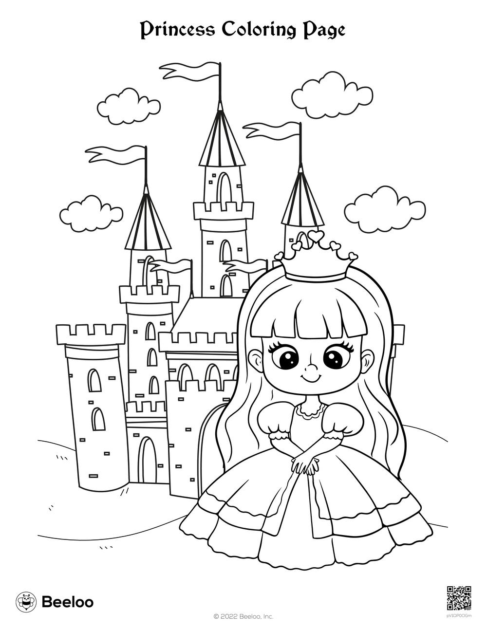 Princess coloring page â printable crafts and activities for kids