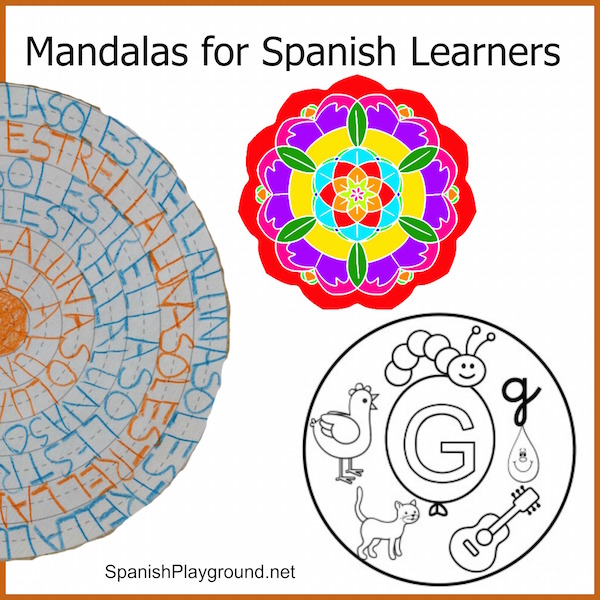 Mandala coloring pages for spanish learners
