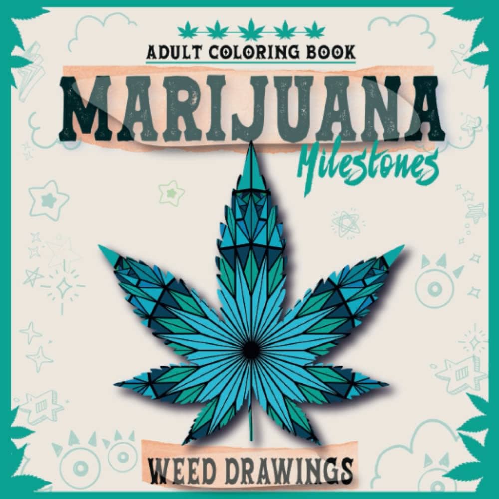 Weed drawings beautiful weed leaf drawing adult coloring book with easy mandala art plus essential marijuana milestones and advocacy a gift for the cannabis munity stoner colouring books fans press