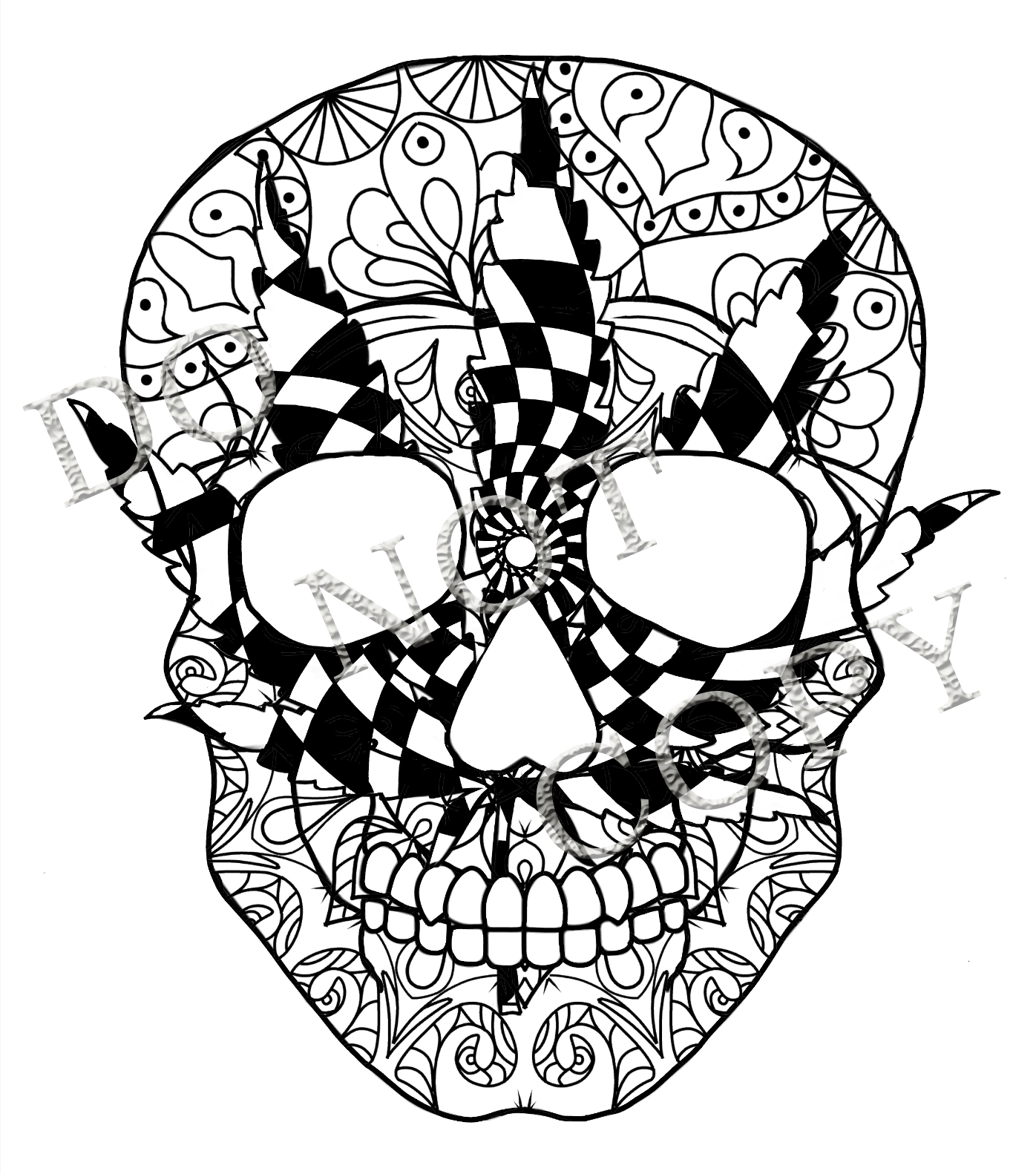 Fun games books coloring books hand drawn mandala pot leaf and skull coloring page for adults