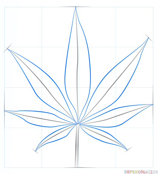 How to draw a pot leaf step by step drawing tutorials