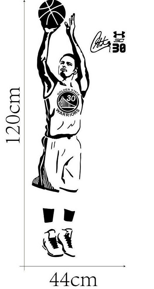 Basketball player stephen curry warrior wall sticker vinyl diy decorative del