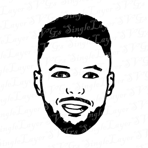 Steph curry face svg dxf png pdf jpg files steph curry vector file los angeles svg clippers svg