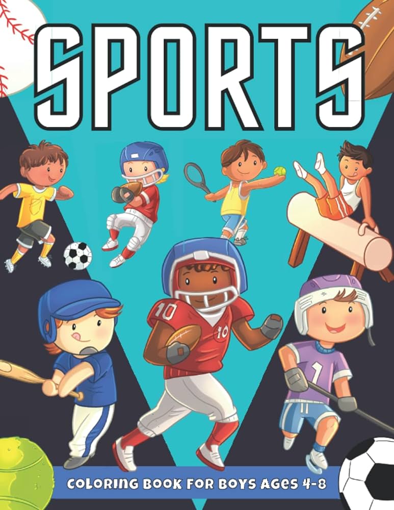 Sports coloring book for boys ages