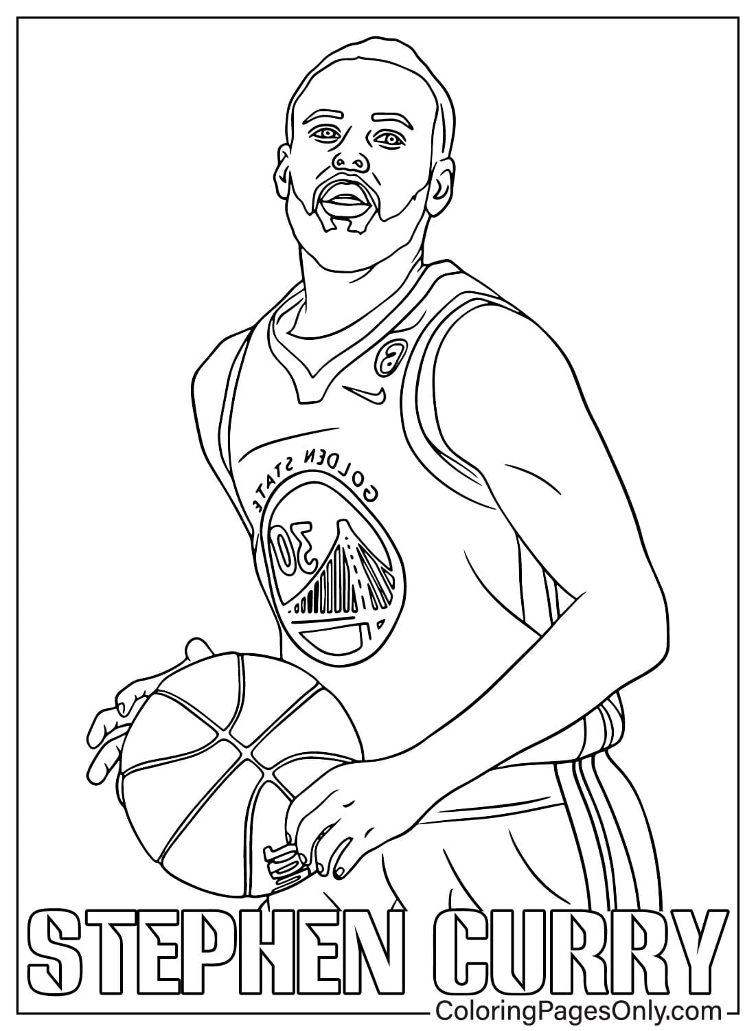 Stephen curry coloring sheet for kids