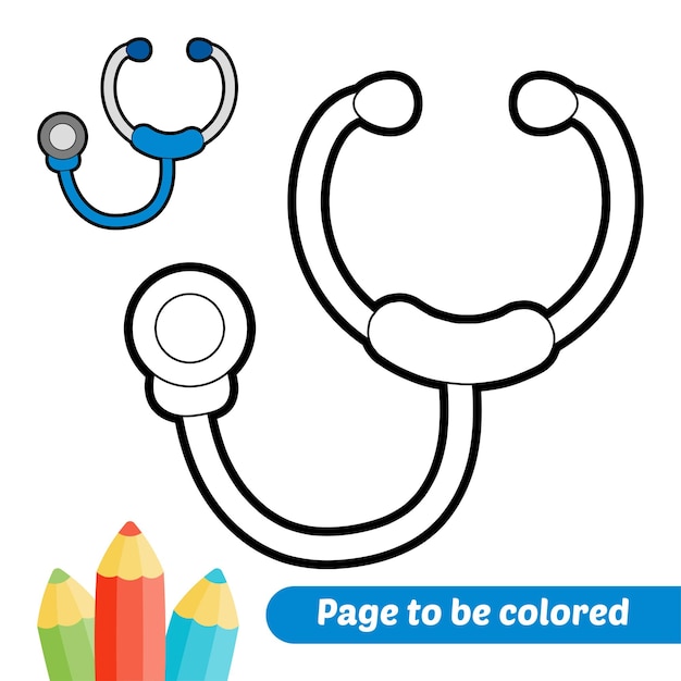 Premium vector coloring book for kids stethoscope vector