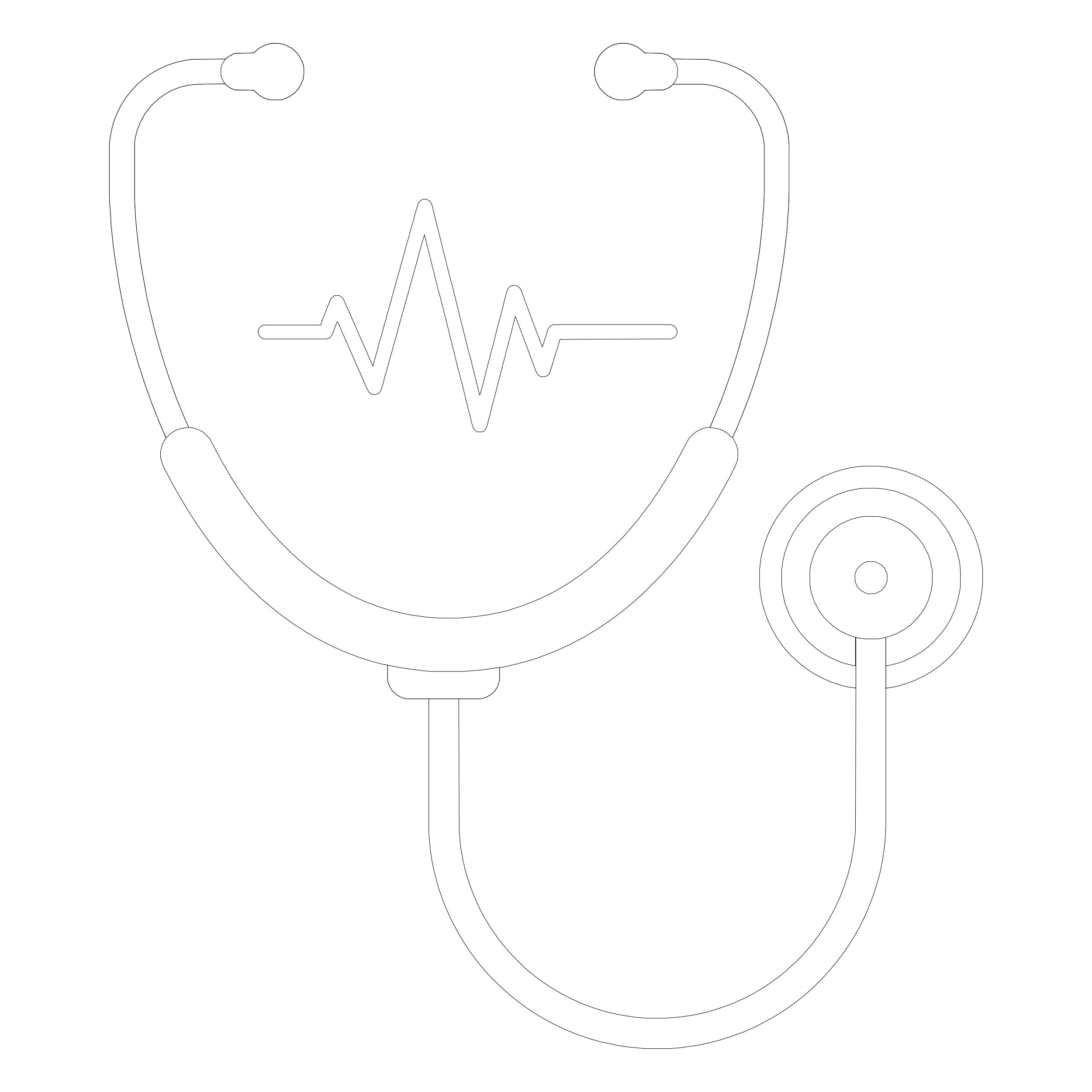 Stethoscope with heartbeat coloring page
