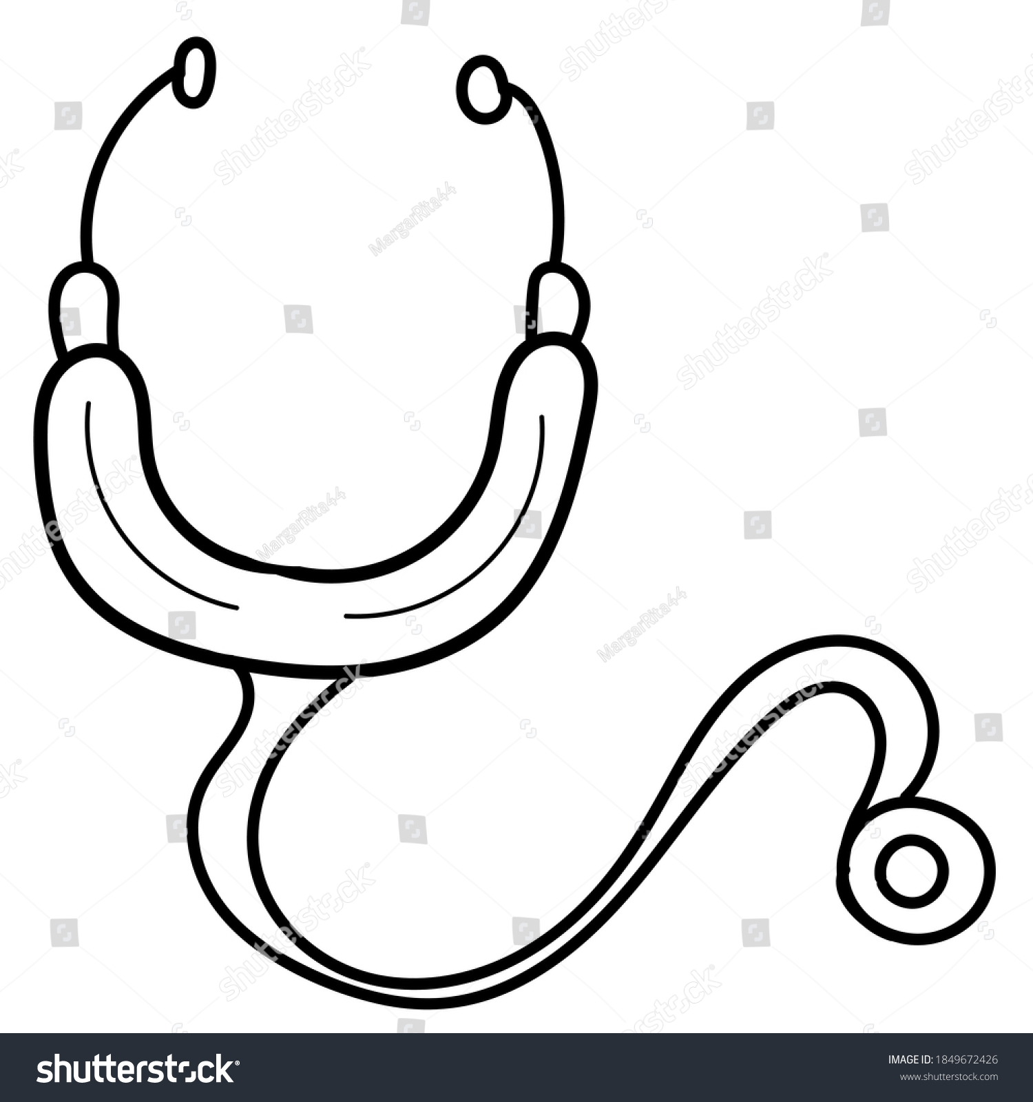 Stethoscope doctor phonendoscope coloring book isolated stock vector royalty free