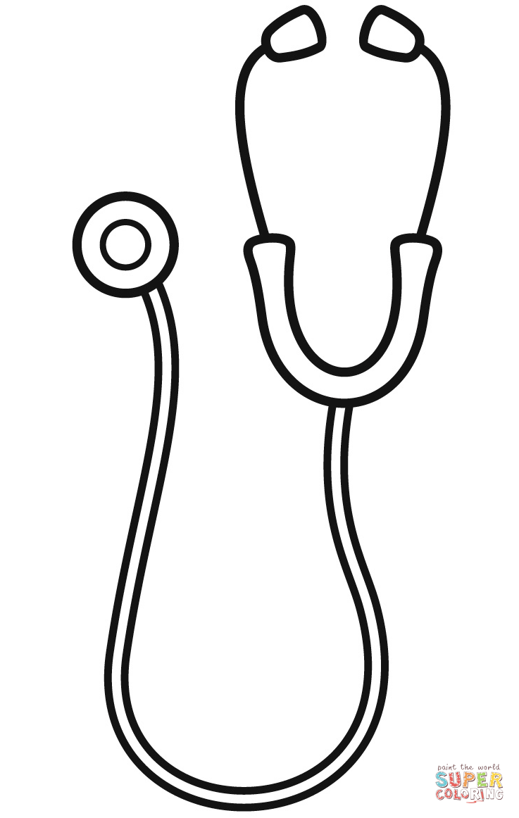 Stethoscope coloring page free printable coloring pages