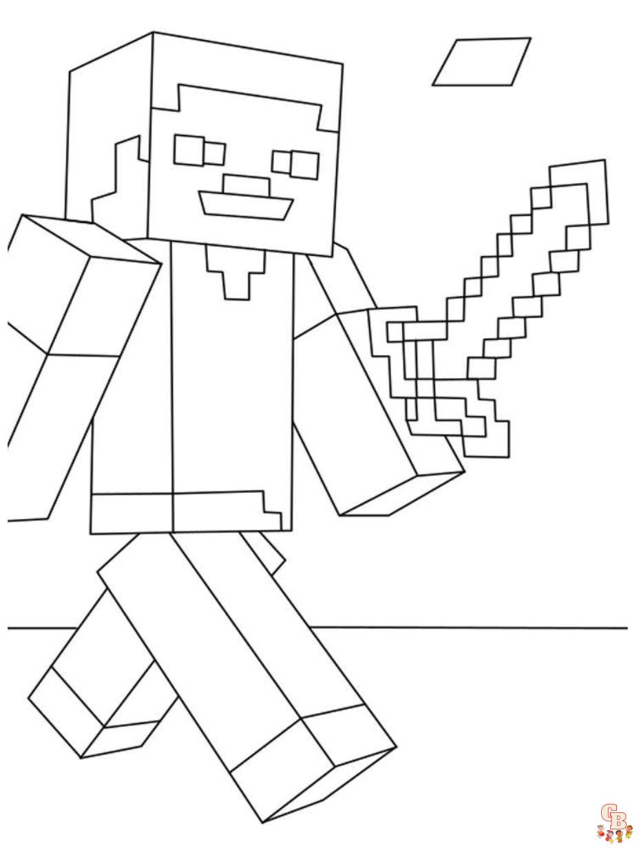 Minecraft coloring pages free printable for kids and adults